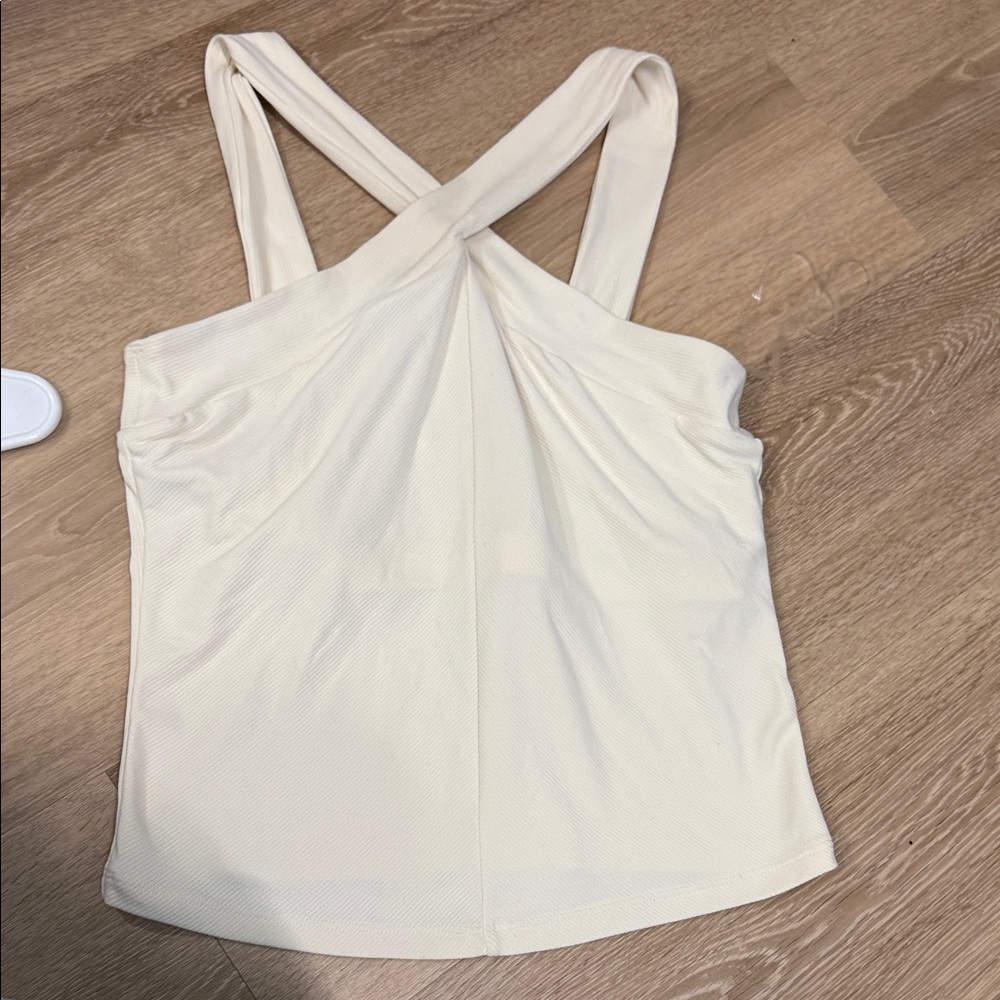 CALIA Cream Cross front athletic Tank Top